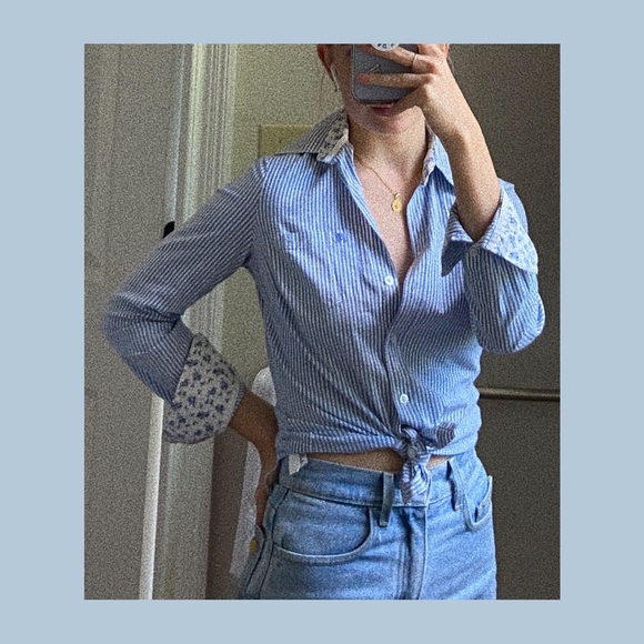 Blue Striped Button Down - Picture 3 of 4